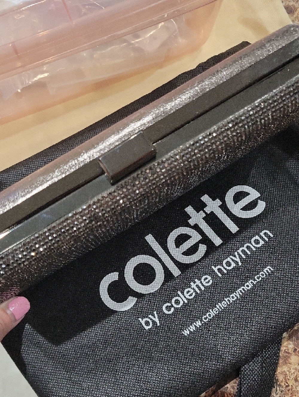 Collete Hayman Sparkle Gunmetal Crystal Evening Clutch - Picture 2 of 10